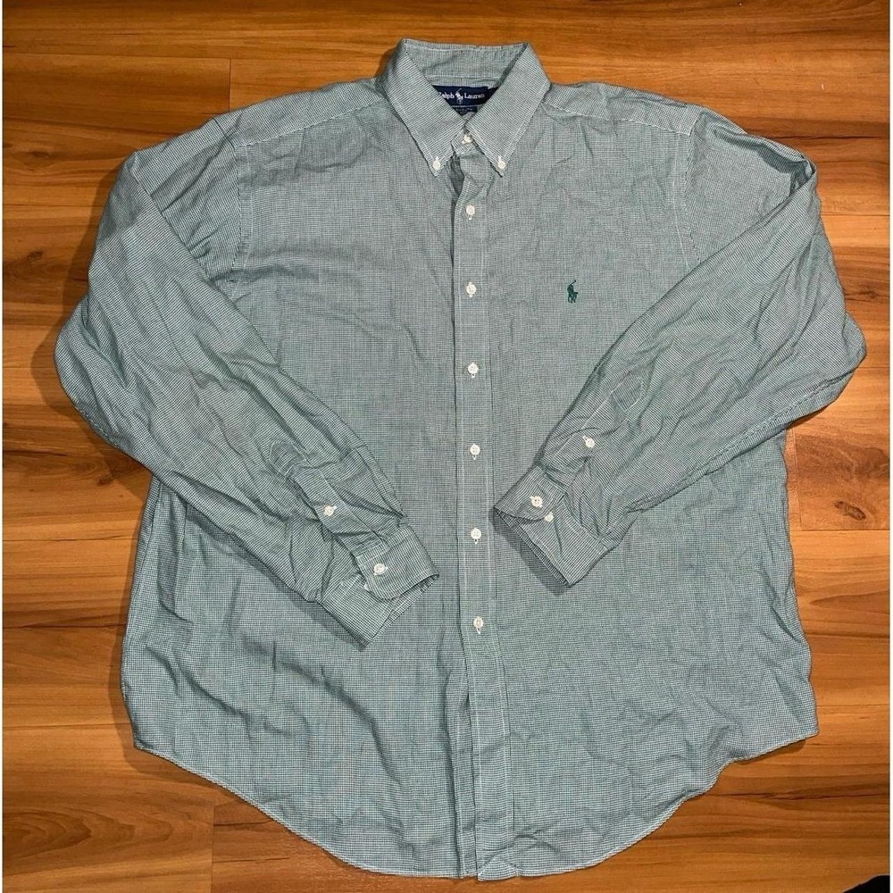 Mens Polo Ralph Lauren Yarmouth Houndstooth Cotton Button-Down Casual Shirt